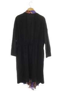 GRACE CONTINENTAL 20AW サラサフラワープリントカーディガン 切替 長袖 ロング 36 ブラック