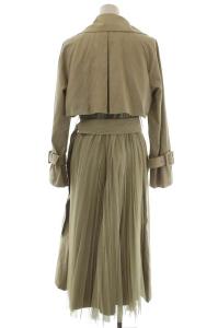 Diagram GRACE CONTINENTAL 20SS バックチュールプリーツ トレンチコート スプリングコート ロング ダブル 36 ベージュ