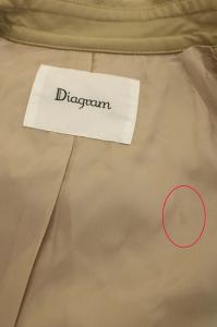 Diagram GRACE CONTINENTAL 20SS バックチュールプリーツ トレンチコート スプリングコート ロング ダブル 36 ベージュ