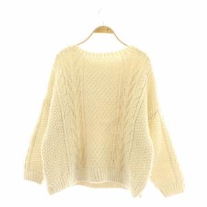 nest Robe ペルーウールハンドメイドニット プルオーバー アイボリー