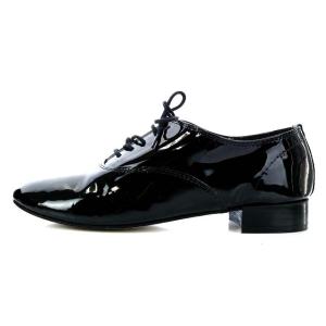 Repetto ナノユニバース取扱い エナメルシューズ レースアップ アーモンドトゥ 23.5cm ブラック