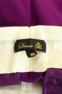 Drawer ウールフラノテーパードパンツ 40 パープル