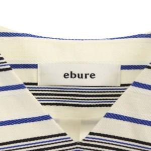 ebure カットソー コットンボーダー 38 ホワイト ブルー