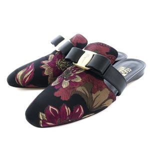 BRIZA T 1.0 ミュール フラット ヴァラ 花柄 6D ブラック