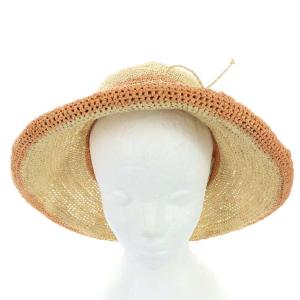 HELEN KAMINSKI 帽子 麦わら帽子 ストローハット ラフィア バイカラー リボン ベージュ オレンジ