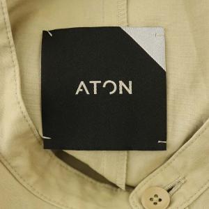 ATON コットンバンドカラープルオーバーシャツ 02 ベージュ