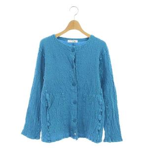 21SS CAULIFLOWER プリーツカーディガン ターコイズブルー