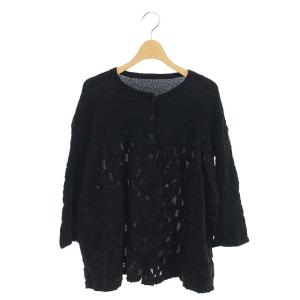 20SS カリフラワー プリーツ切替ブラウス  ブラック