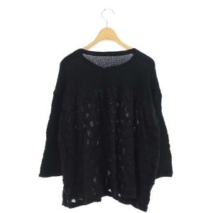 me ISSEY MIYAKE 20SS カリフラワー プリーツ切替ブラウス  ブラック