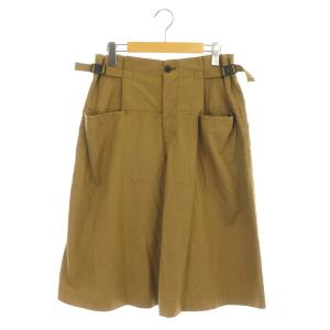 サイドベルトワイドハーフパンツ キュロット ベージュ