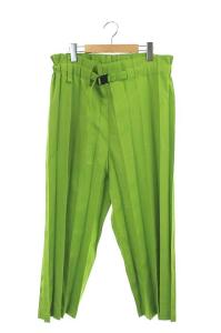 21AW ウエストベルト プリーツパンツ セミワイド グリーン