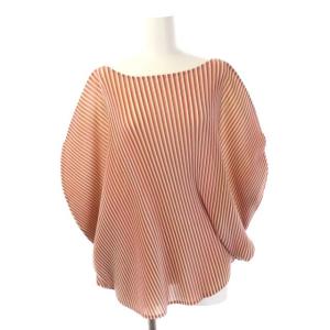 PLEATS PLEASE ISSEY MIYAKE ISSEY MIYAKE マルチカラーストライププリーツブラウス ピンク