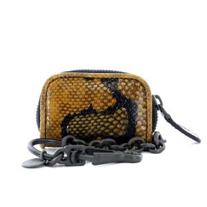 コインケース 小銭入れ キーホルダー パイソン ブラウン