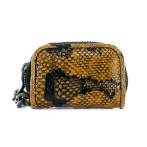 BOTTEGA VENETA コインケース 小銭入れ キーホルダー パイソン ブラウン