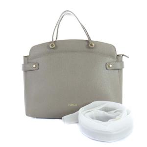 AGATA レザーハンドバッグ グレージュ