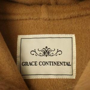 GRACE CONTINENTAL 19AW ポンチョ調トリミングコート フード付 ミドル丈 フォックスファー 36