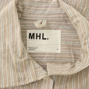 MHL. 20AW PYJAMA STRIPE COTTON プルオーバーシャツ ベージュ