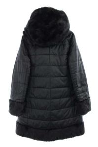 ANAYI リバーシブルフェイクファーダウンコート 38 ブラック