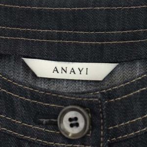 ANAYI 20SS デニムライクノーカラージャケット ネイビー