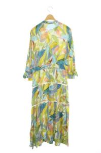 ANAYI 20SS ペイズリーフプリントフレアシャツワンピース ロング マルチカラー