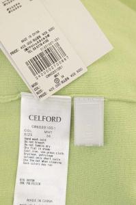 CELFORD 20SSニットコンビワンピース レイヤード サイドスリット プリーツ ベルト付き ミント