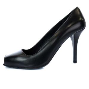 PRADA パンプス スクエアトゥ オープントゥ ピンヒール レザー 37.5  ブラック