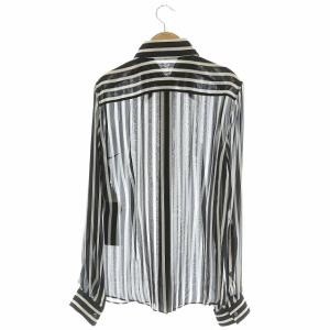 DOLCE&GABBANA ストライプシアーシャツ ブラック