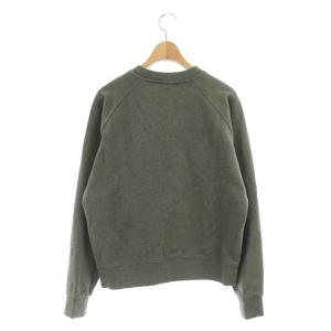 Maison Kitsuné Triangle プリントスウェットシャツ クルーネック 裏起毛 コットン カーキ