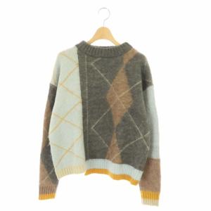 Ameri VINTAGE 19AW INGENUOUS ARGYLE ニットセーター F グレー
