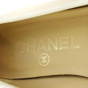 CHANEL バレエシューズ レザー ココマーク バイカラー フラット 34.5 ベージュ