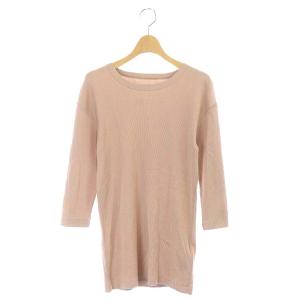 20SS RIB ロングTシャツ カットソー チュニック リブ ピンク