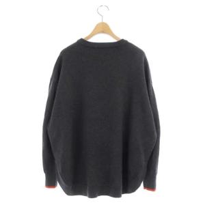 ENFOLD バイカラーウールニットセーター オレンジ