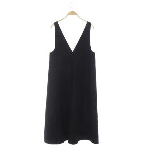 ANAYI 21SS ウールフラノジャンパースカートワンピース ロング ブラック