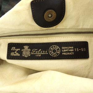 Felisi トートバッグ カモフラ レザー ナイロン カーキ ブラウン