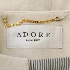 ADORE ノーカラージャケット ワッペン ライトグレー