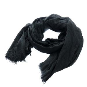 ストール フリンジ カシミヤ混 ブラック