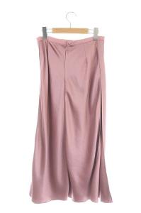 Drawer サテンサイド切り替えフレアスカート ロング 36 ピンク