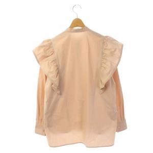 Drawer コットンギャザーフリル比翼ブラウス 36 スモークピンク