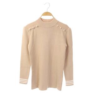 PEARL TOP パール ニット 36 ベージュ