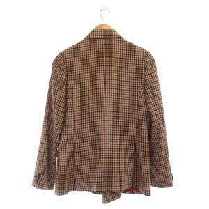Lois CRAYON ガンクラブチェック テーラードジャケット ダブル 総裏地 サイドベンツ M ベージュ