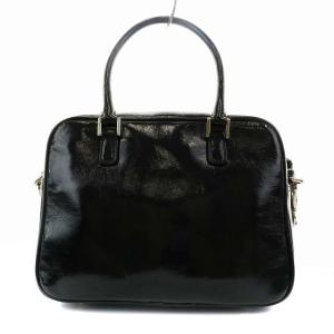 ANYA HINDMARCH カーカー ハンドバッグ ショルダーバッグ エナメル 黒 
