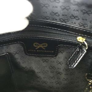 ANYA HINDMARCH カーカー ハンドバッグ ショルダーバッグ エナメル 黒 