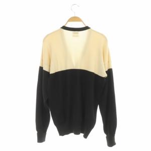 CHANEL スコットランド製 バイカラー ココマークボタン カーディガン ニット