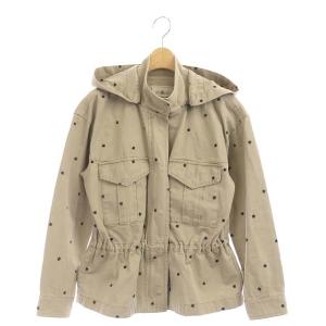 刺繍星柄アーミージャケット 36 ベージュ