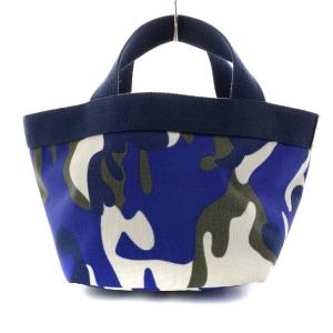 Hervé Chapelier カモフラージュ グリブルー 舟型 ナイロントート S  迷彩 ブルー