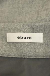 ebure ウールフリンジラップスカート ロング ストライプ 38 グレー