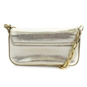 TORY BURCH メタリックチェーンショルダーバッグ ゴールド