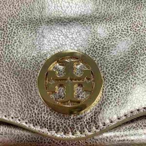 TORY BURCH メタリックチェーンショルダーバッグ ゴールド