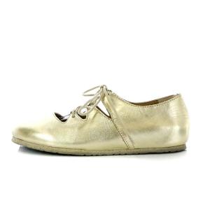 BIRKENSTOCK Rye フラットシューズ レースアップ レザー 25cm ゴールド