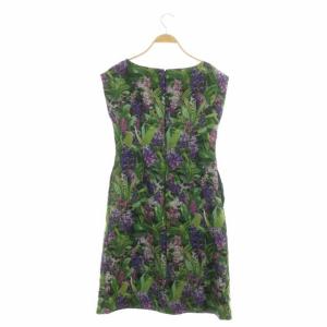 SYBILLA フラワーワンピース ゴブラン織り ボタニカル柄 M グリーン